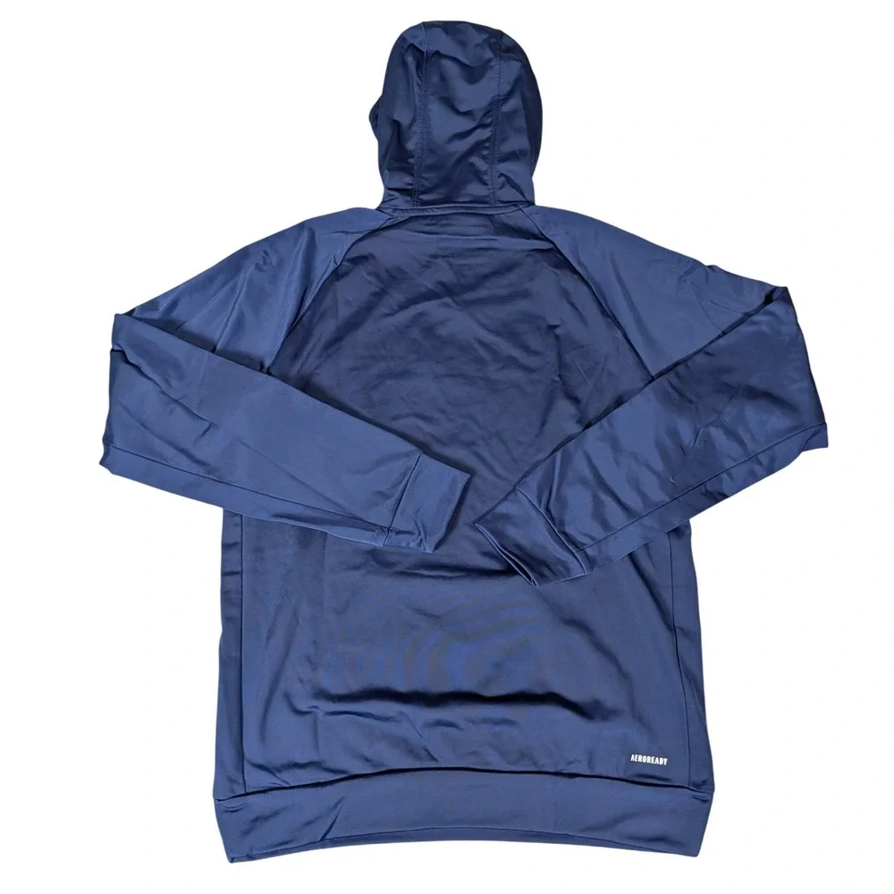 Adidas Mens Navy Blue Camo Logo Pullover Hoodie Activewear Regular Fit NEW
